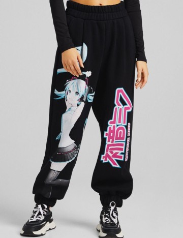 Pantaloni Bershka, negru, XS