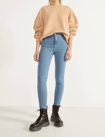 Blugi Bershka, albastru, 38