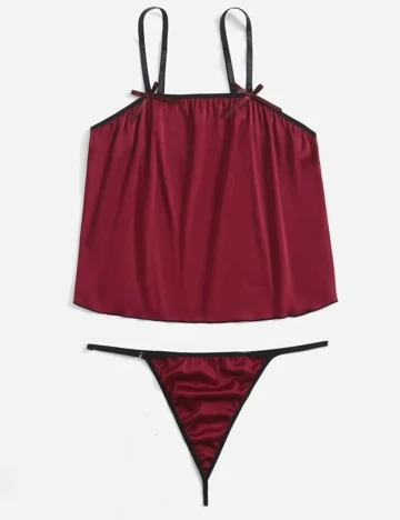 Set lenjerie SHEIN CURVE, visiniu, 3XL Rosu