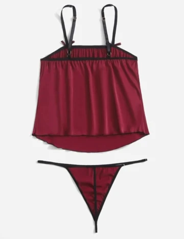 Set lenjerie SHEIN CURVE, visiniu, 3XL Rosu