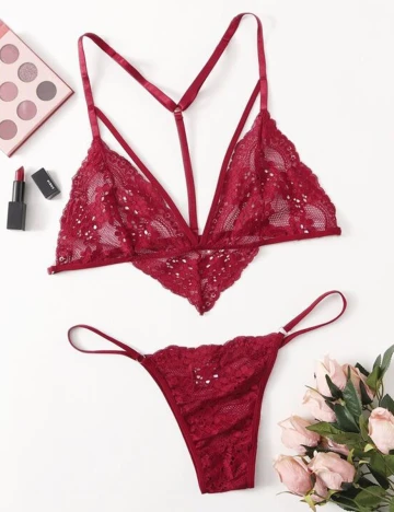 Set lenjerie SHEIN CURVE, rosu, 1 XL Rosu
