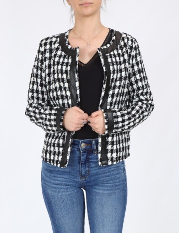 
						Blazer SHEIN, alb/negru, XS
