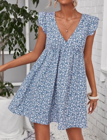 Rochie scurta SHEIN, albastru, L
