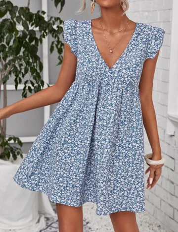 Rochie scurta SHEIN, albastru, L Albastru