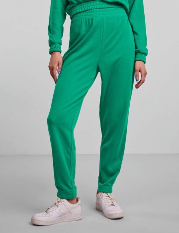 Pantaloni Pieces, verde, M