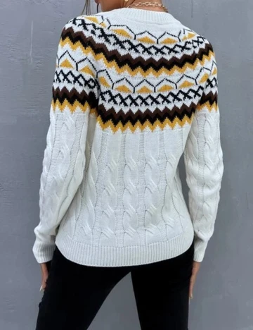 Pulover SHEIN, alb, M