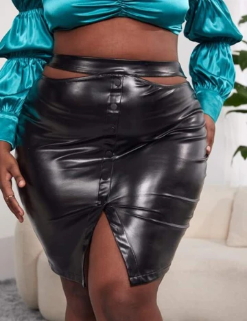 Fusta SHEIN CURVE, negru, 3XL