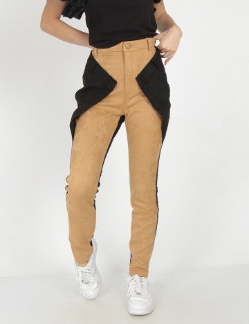 Pantaloni SHEIN, maro/negru, M