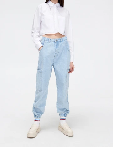Blugi CROPP, albastru, 36