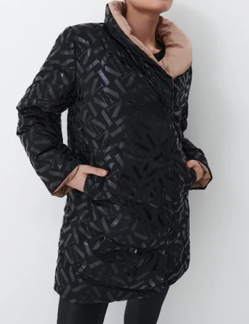 Geaca Reserved, crem/negru