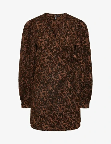 Rochie scurta Pieces, maro, L