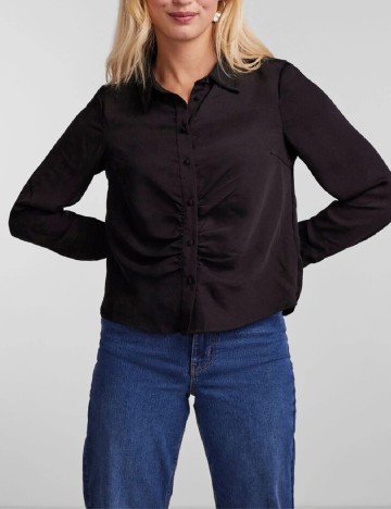 
						Camasa Pieces, negru, XS