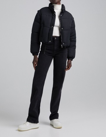 Geaca Bershka, negru, S