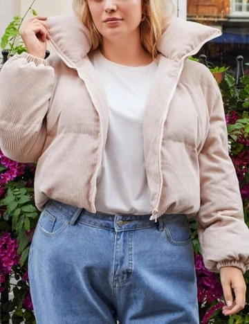 Geaca SHEIN CURVE, roz pal, 1 XL