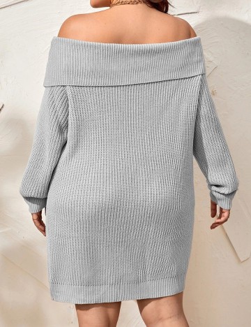 Rochie scurta SHEIN CURVE, gri, 0 XL