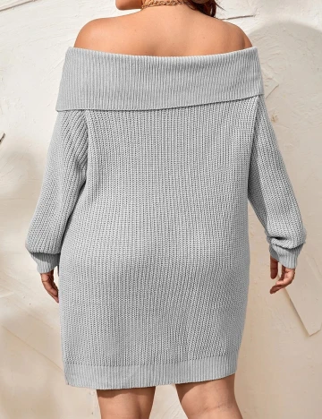 Rochie scurta SHEIN CURVE, gri, 0 XL