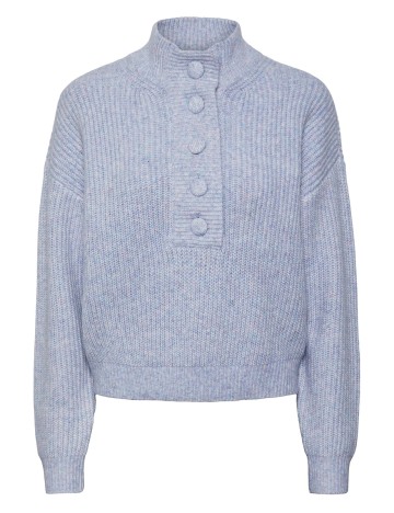 Pulover Pieces, bleu, L