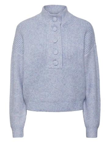 Pulover Pieces, bleu, L
