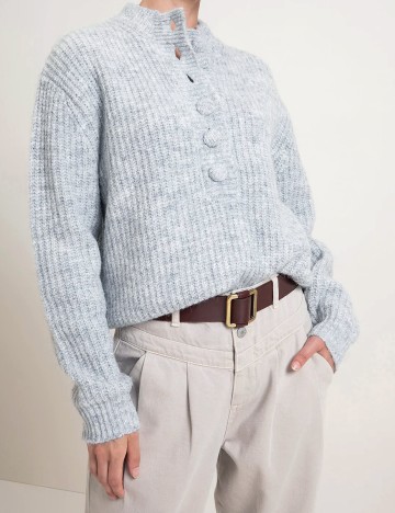 Pulover Pieces, bleu, L