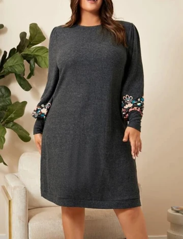 Rochie scurta SHEIN CURVE, gri, 4XL