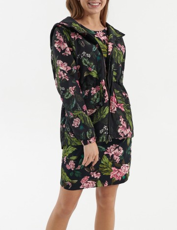 Jacheta House Brand, negru floral, L