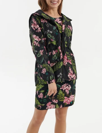 Jacheta House Brand, negru floral, L