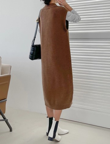 Rochie medie Dazy, maro, S