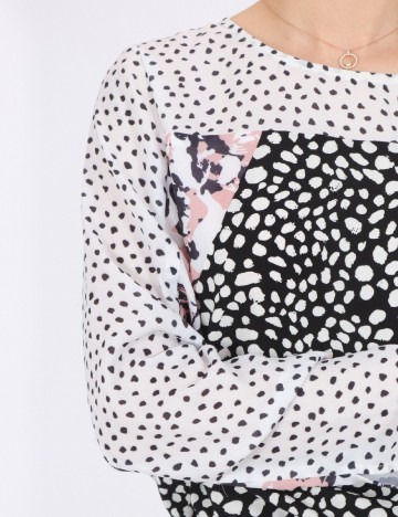 Rochie scurta Bon a Parte, alb-negru, S