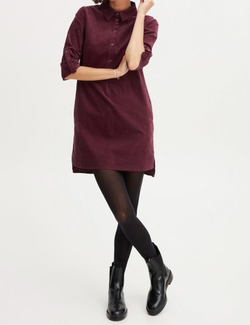 Rochie scurta Fransa, pruna, XS