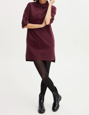 Rochie scurta Fransa, pruna, XS