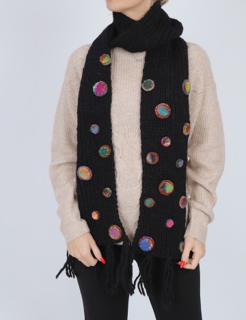 Fular Harmony Culture, negru, ONE SIZE