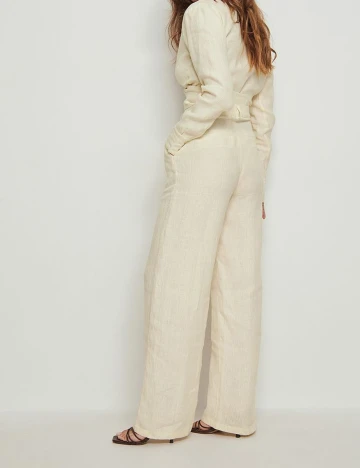 Pantaloni NA-KD, crem, 36