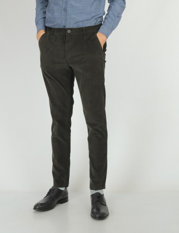 Pantaloni Only, verde inchis, W32