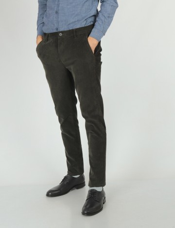 Pantaloni Only, verde inchis, W32