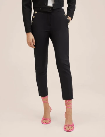 Pantaloni Mango, negru