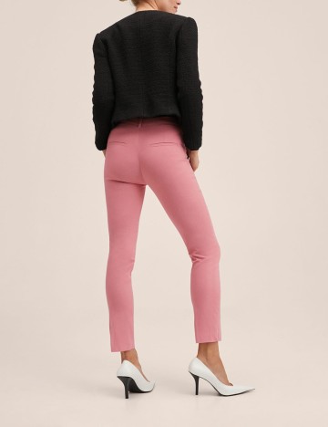 Pantaloni Mango, roz