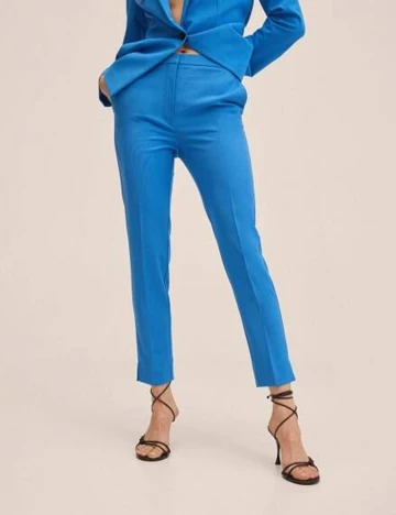 Pantaloni Mango, albastru Albastru