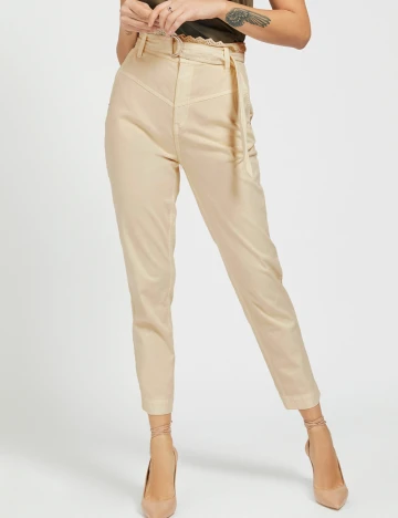 Pantaloni Guess, crem