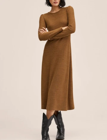 Rochie medie Mango, maro