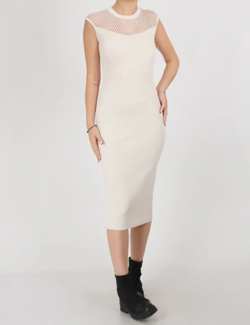 Rochie medie Marciano Guess, ecru Alb