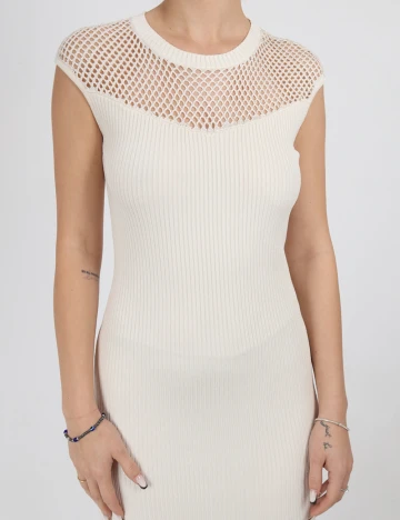 Rochie medie Marciano Guess, ecru Alb