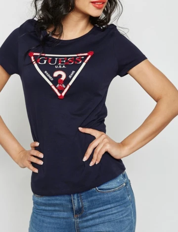 Tricou Guess, bleumarin inchis