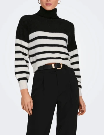 Pulover Only, alb/negru