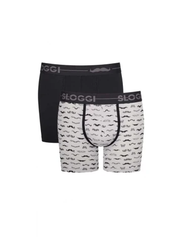 Set Boxeri 2 perechi Sloggi by Triumph, alb/negru Alb