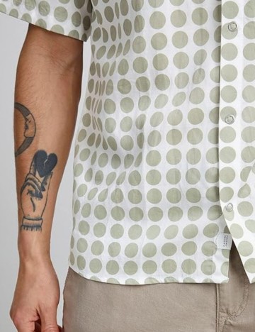 Camasa Casual Friday, alb/verde