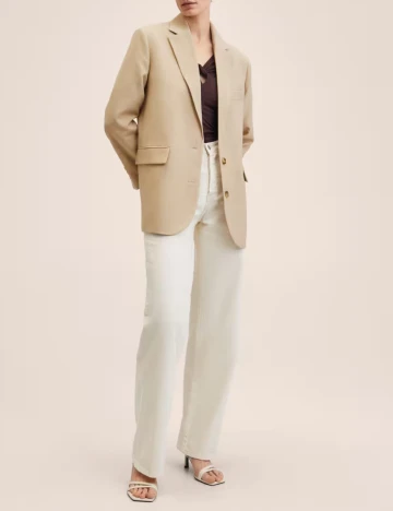 Sacou Oversize Mango, crem Crem