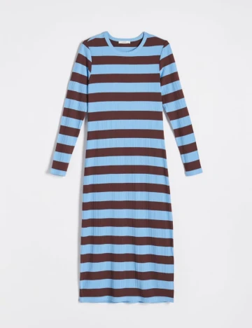 Rochie medie Reserved, albastru/maro