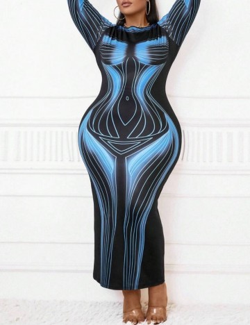 Rochie lunga SHEIN CURVE, negru