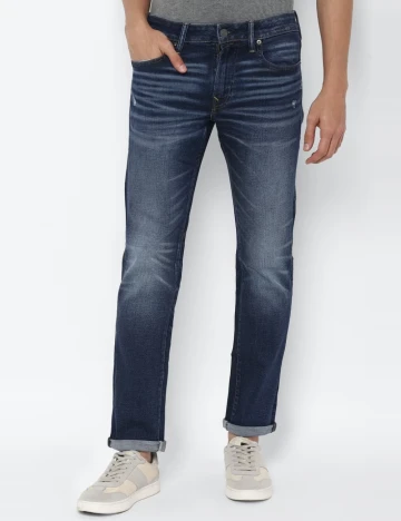 Blugi American Eagle, bleumarin Albastru
