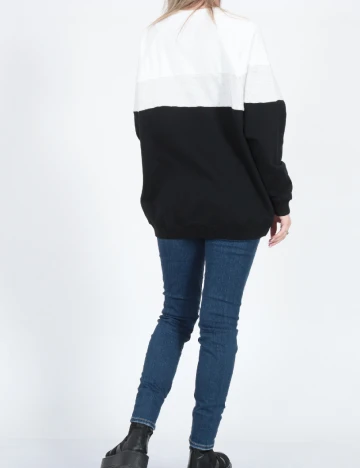 Bluza Oversize American Eagle, alb/negru